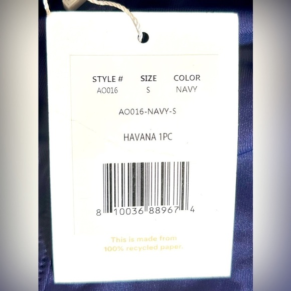 NWT Andie Swim Havana One-Piece Navy Swimsuit, Square Neck, Adjustable Straps S - Picture 9 of 15